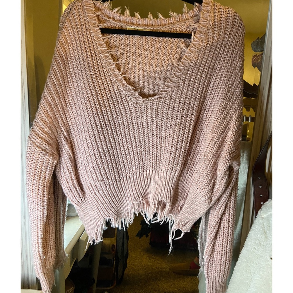 Frayed Hem Sweater